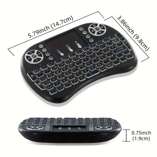 I8 2.4g Mini Wireless Keyboard With Touchpad | 7-color Backlight ,plug And Play | Super Cool Design | Perfect For Android Tv Box, Smart Tv, Projector, Ps3