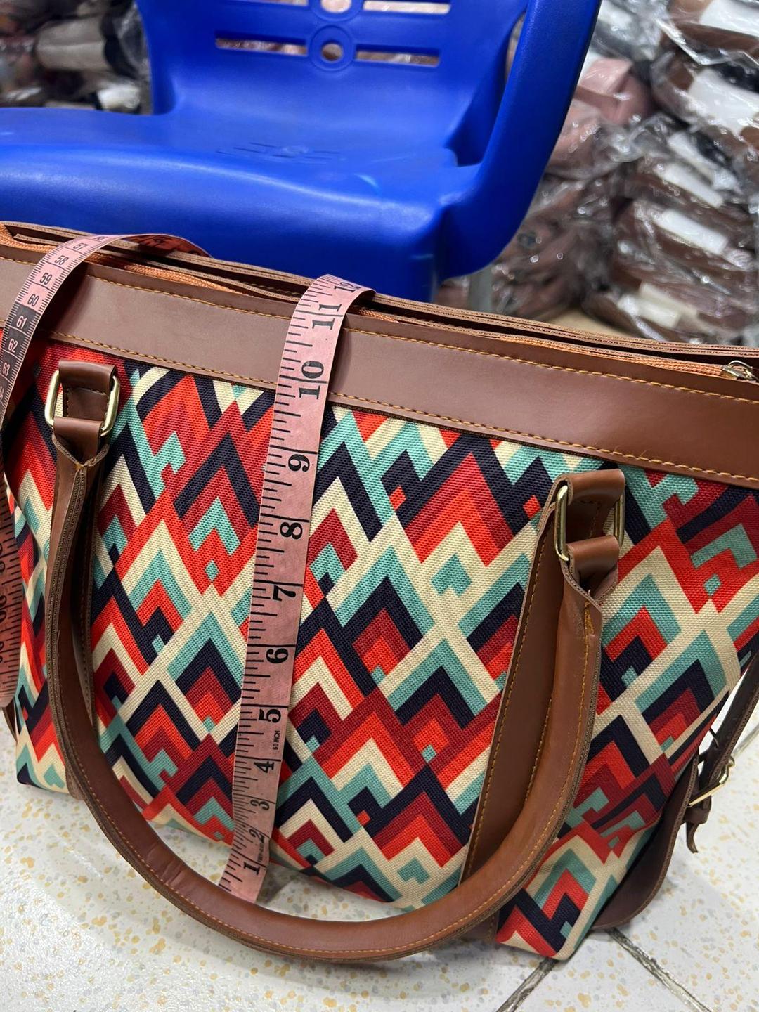 Colorful Printed Rexine Tote Bags For Girls - 1 Pc Stylish Handbag