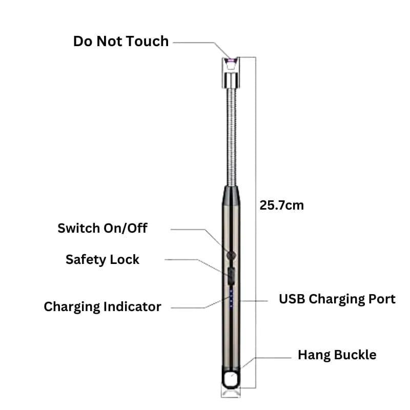 Portable & Rechargeable Electric Lighter- 1 Pc for convenient use