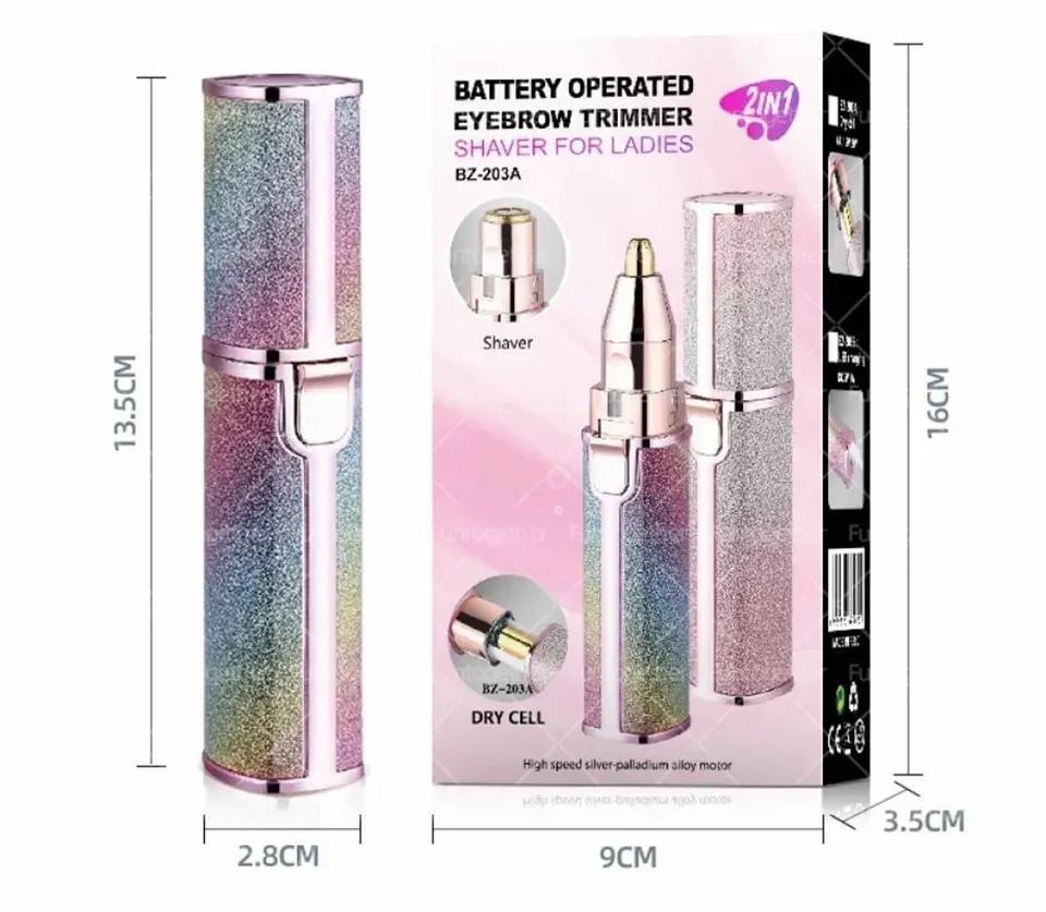 Rechargeable Women's Eyebrows Hair Trimmer with Detachable Head and Rotary Blade