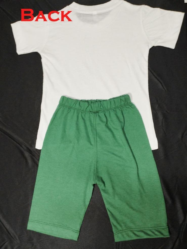 2 Pcs Unisex Cotton Printed Shirt and Shorts Set