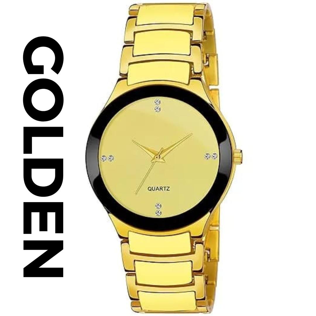 Men's Quartz Chain Strap Watch- Water Resistant with Fold Clasp