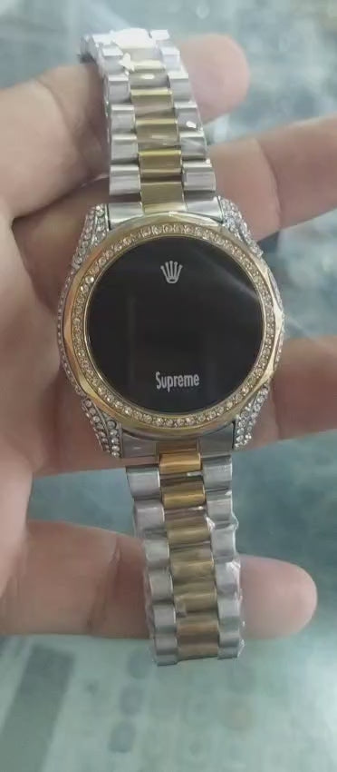 Women Watch Fashion Ladies Watches Full Diamond Touch Screen Led Digital Wristwatch | Stainless Steel Watch (with Box)