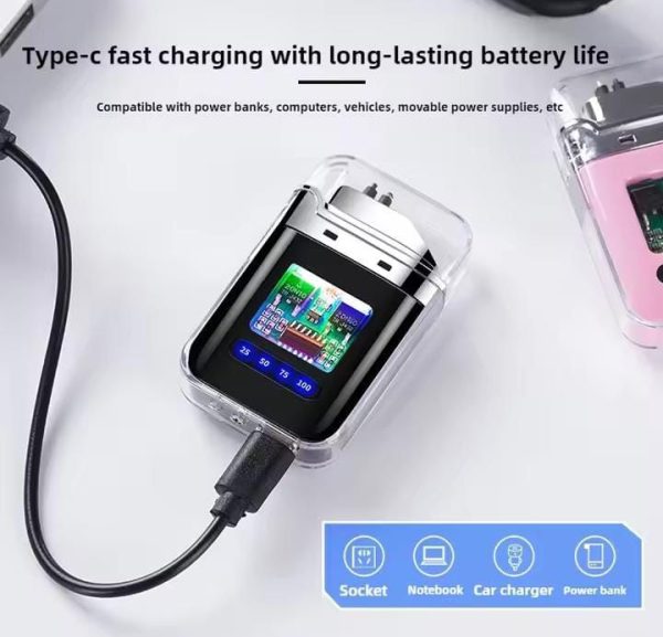 Electric Lighter – Charging Lighter Creative Personality – Cigarette Lighter | Electric Rechargeable Cigarette Lighter ( Random Color )