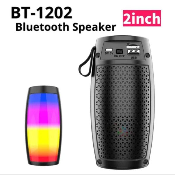 1202 Wireless Bluetooth Speakers Home Outdoor Portable Small Speaker Subwoofer Car Audio Bass Mp3 Player Sound System LED Lights
