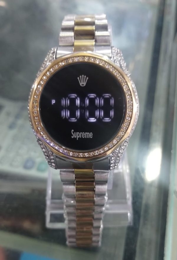 Women Watch Fashion Ladies Watches Full Diamond Touch Screen Led Digital Wristwatch | Stainless Steel Watch (with Box)