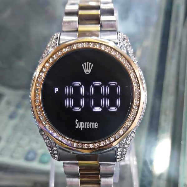 Women Watch Fashion Ladies Watches Full Diamond Touch Screen Led Digital Wristwatch | Stainless Steel Watch (with Box)