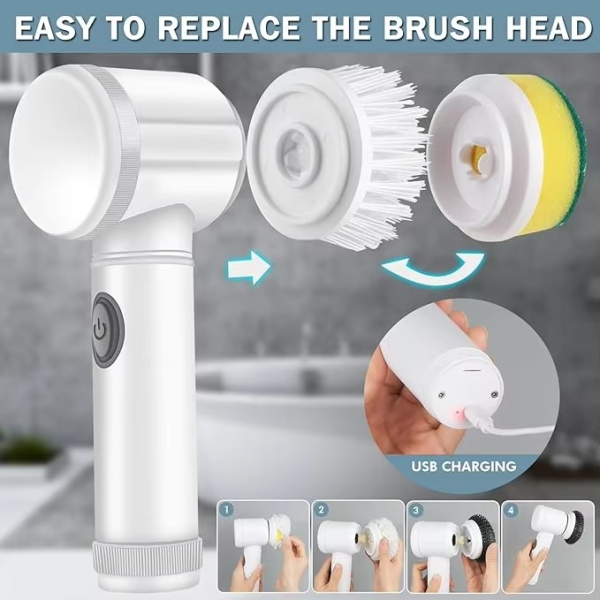(nw000428) Magic Brush Wireless Battery Cleaning Brush Bathtub Tile Professional Cleaning Brush Rechargeable